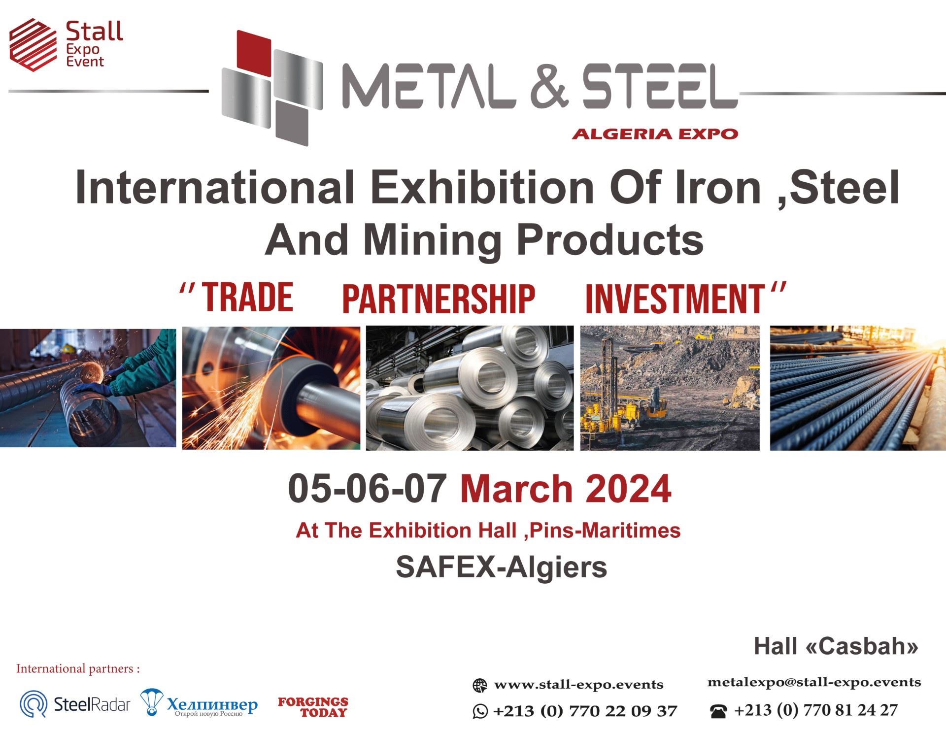 Stall Expo Event announces the launch of the 2nd edition of the international exhibition METAL & STEEL ALGERIA EXPO 2024