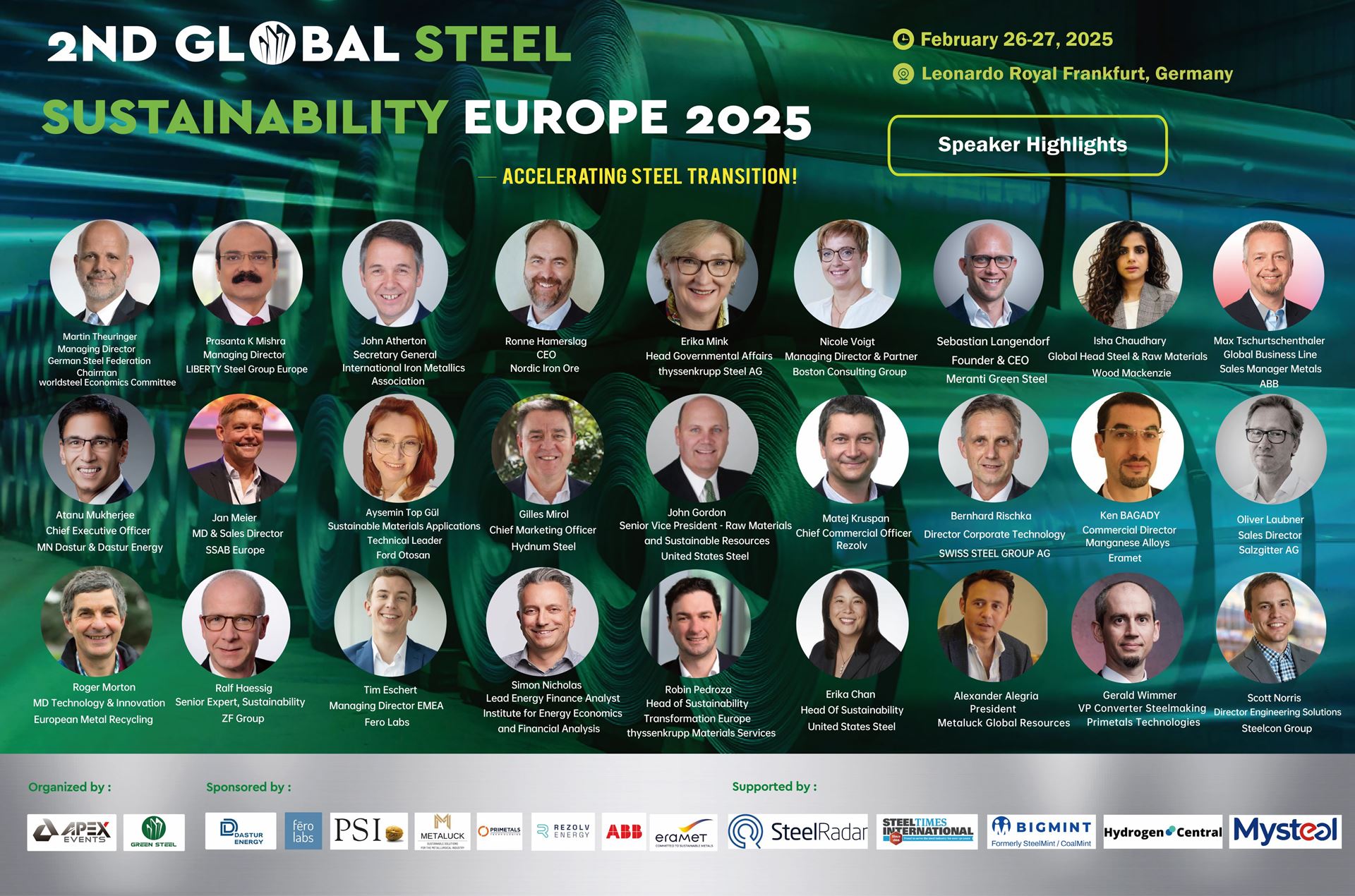 SteelRadar, 2. Global Steel Sustainability Europe 2025 etkinliğinin medya partnerlerinden biri olmaktan gurur duyuyor!