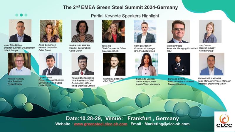 2nd EMEA Green Steel Summit 2024 will take place in Germany