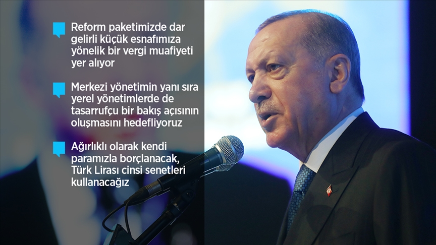 Cumhurbaşkanı Erdoğan ekonomik reform paketini açıkladı