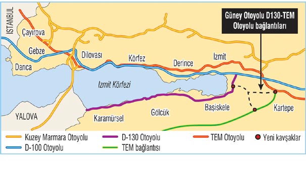 İstanbul-İzmit Hattına 2 Otoyol Geliyor