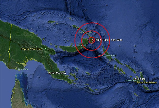 Papua Yeni Gine'de 7,2 Büyüklüğünde Deprem